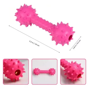 dog chew toy, rubber dog toy, dog squeaky toy, dumbbell dog toy
