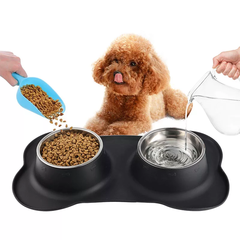 dog bowl, non slip dog bowl, double dog bowl