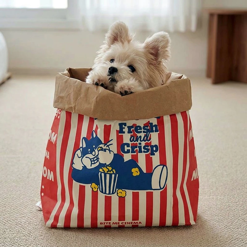 Jouet pour chien sac de pop-corn en papier kraft